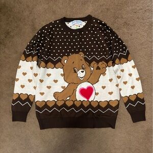 Care Bears Brown and White Crewneck Sweater